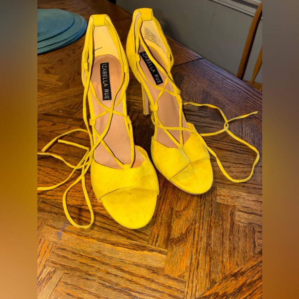 Izabella Rue Bright Yellow Heels
